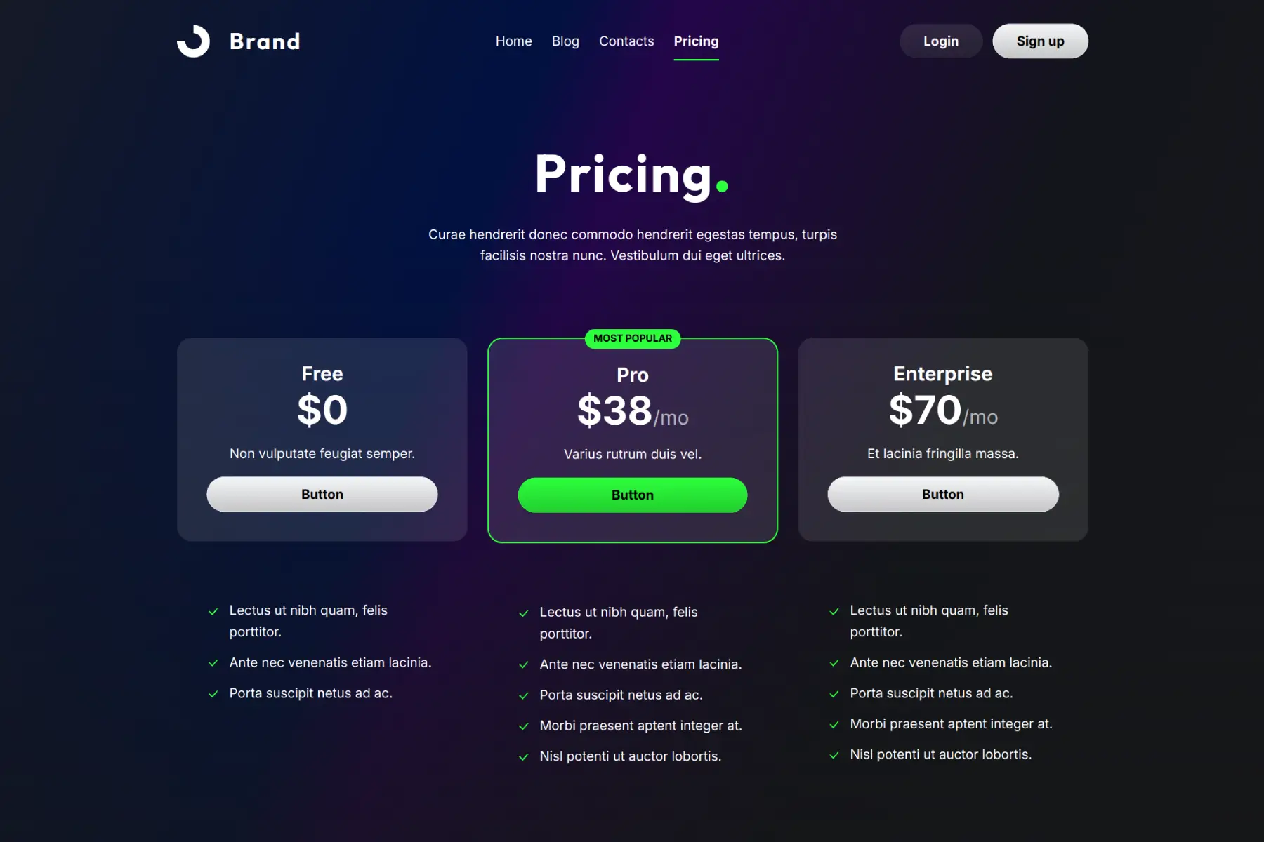 Pricing Page