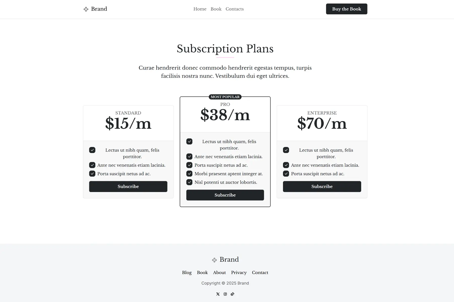 Pricing Page