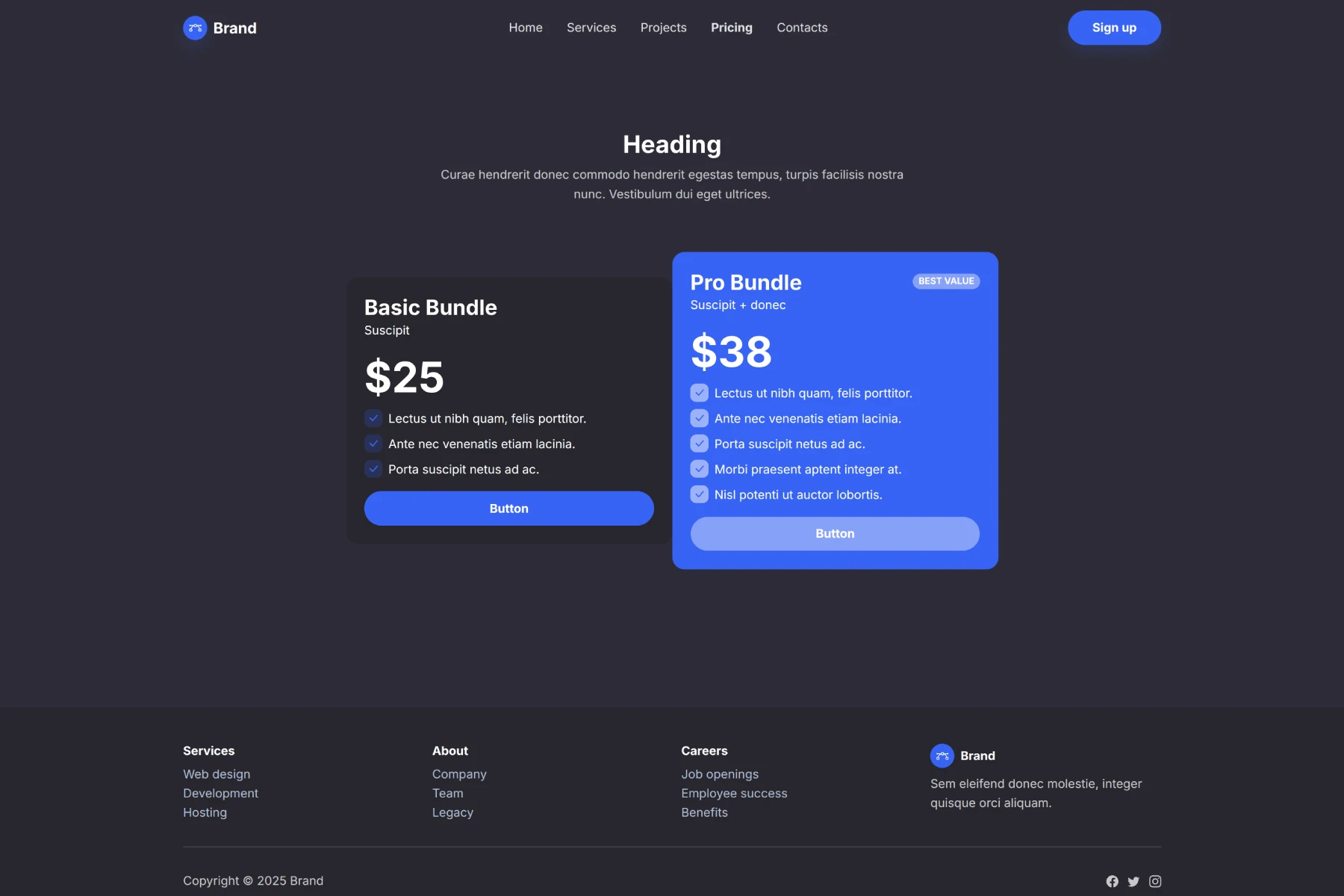 Pricing Page