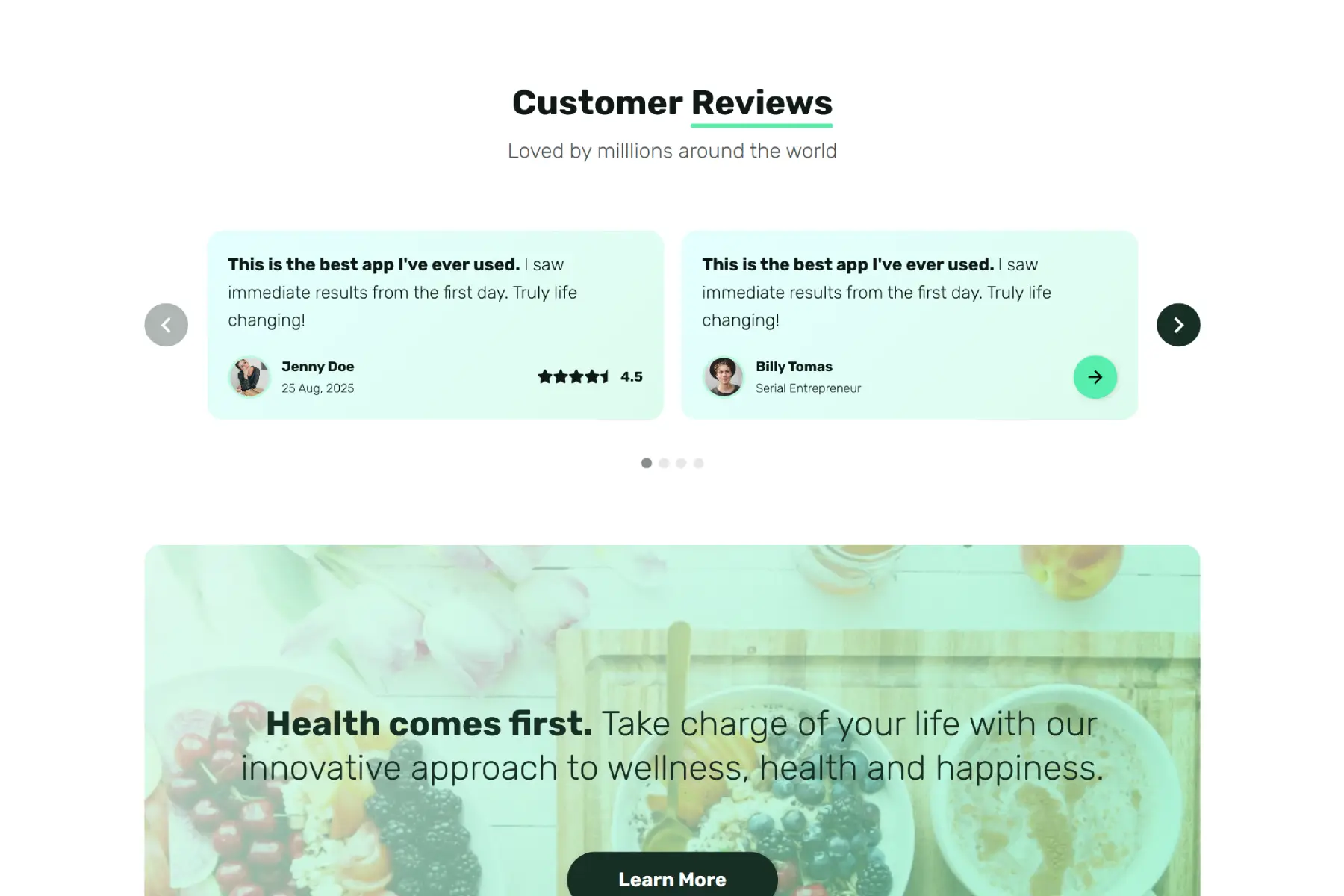 Customer Reviews Page
